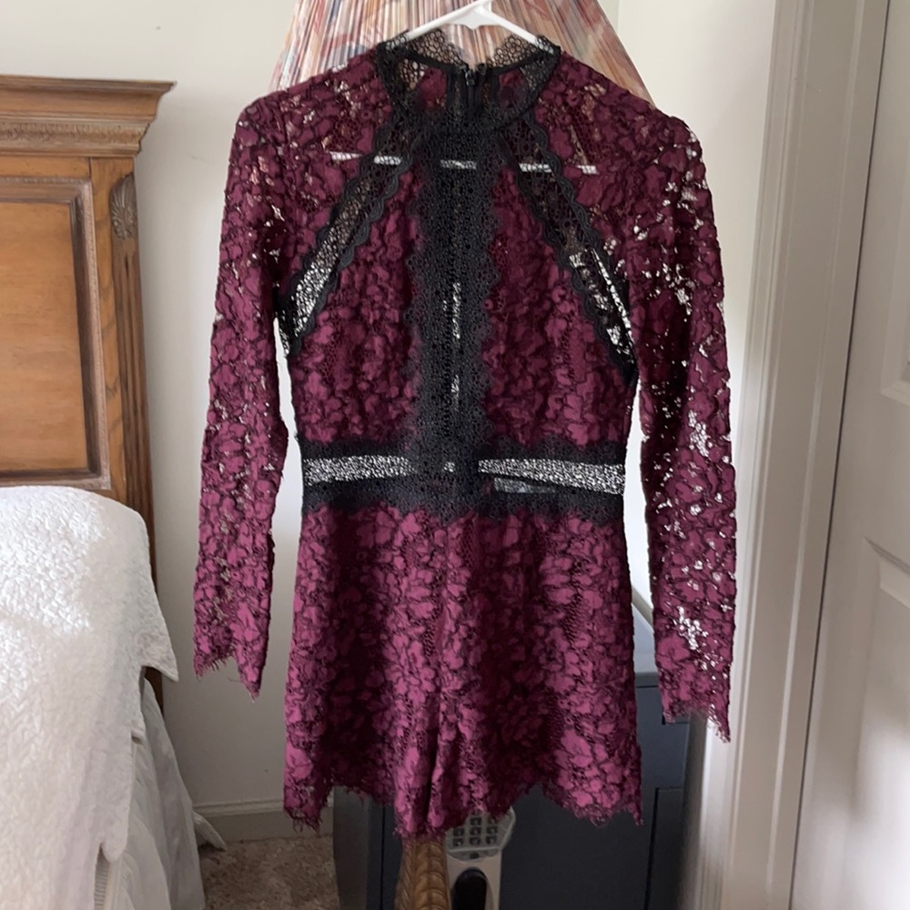 Alexis Jumpsuit purple burgundy and black color